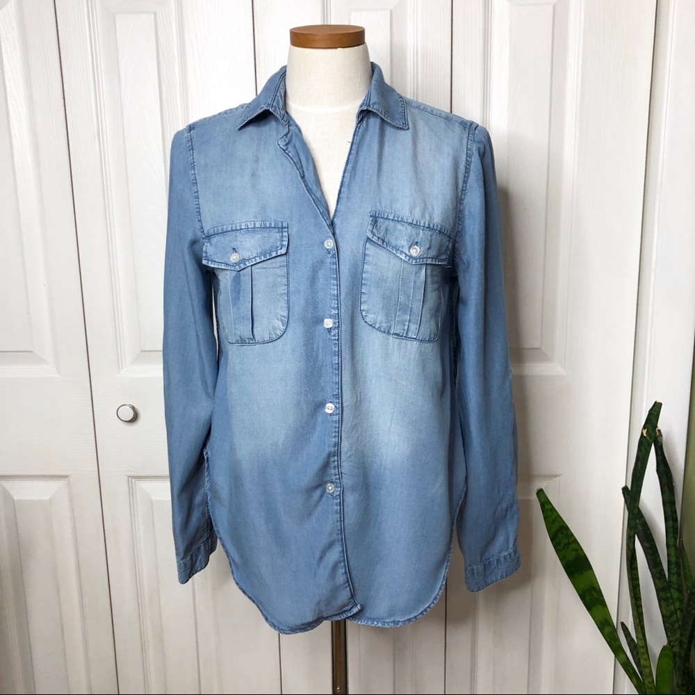 Thread & Supply (Nordstrom) hi-low chambray shirt